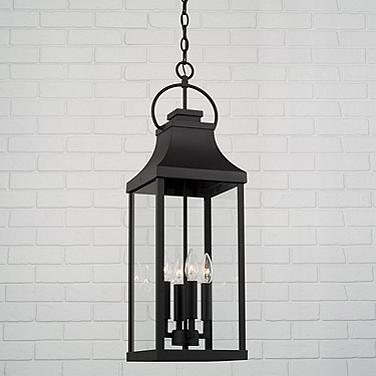 Capital Lighting Bradford 29 1/2" Black 4-Light Outdoor Hanging Light