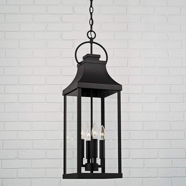 Image 1 Capital Lighting Bradford 29 1/2" Black 4-Light Outdoor Hanging Light