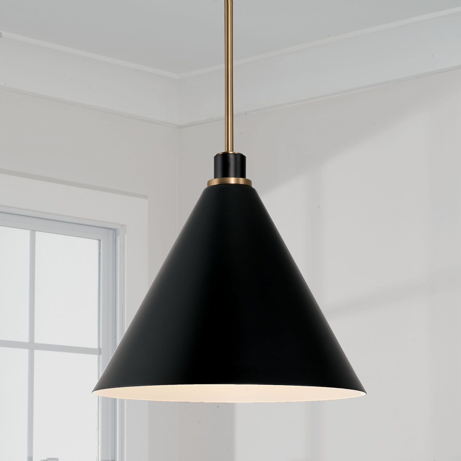 Image 3 Capital Lighting Bradley 1 Light Pendant 15" Aged Brass and Black more views