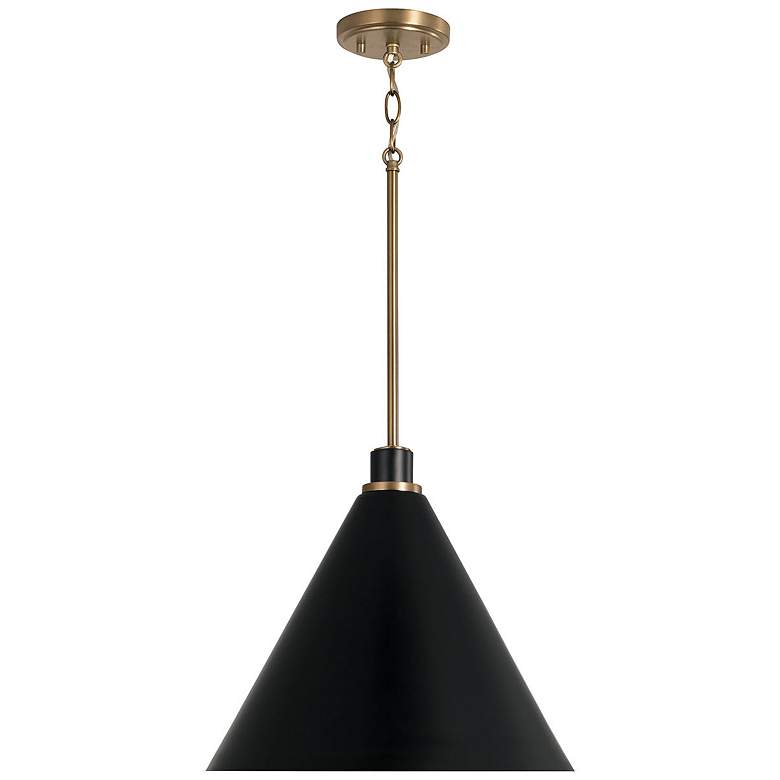Image 1 Capital Lighting Bradley 1 Light Pendant Aged Brass and Black