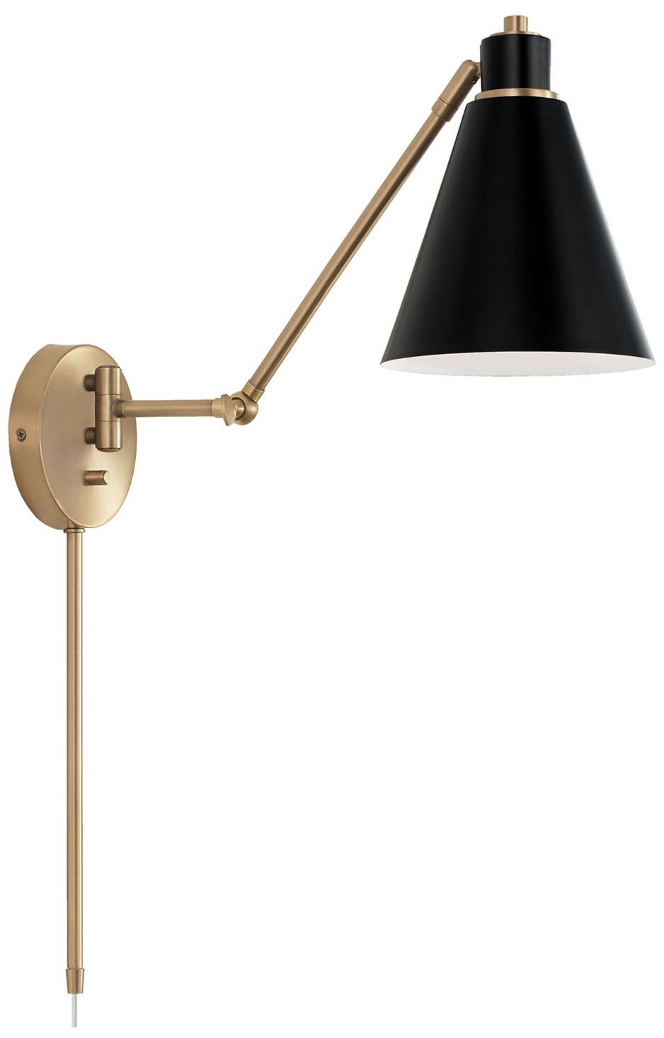 Capital Lighting Bradley 1 Light Sconce 7" Aged Brass and Black