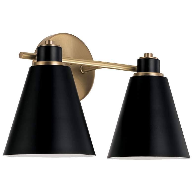 Image 1 Capital Lighting Bradley 2 Light Vanity Aged Brass and Black