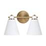 Thumbnail4 of Capital Lighting Bradley 2 Light Vanity Aged Brass and White more views