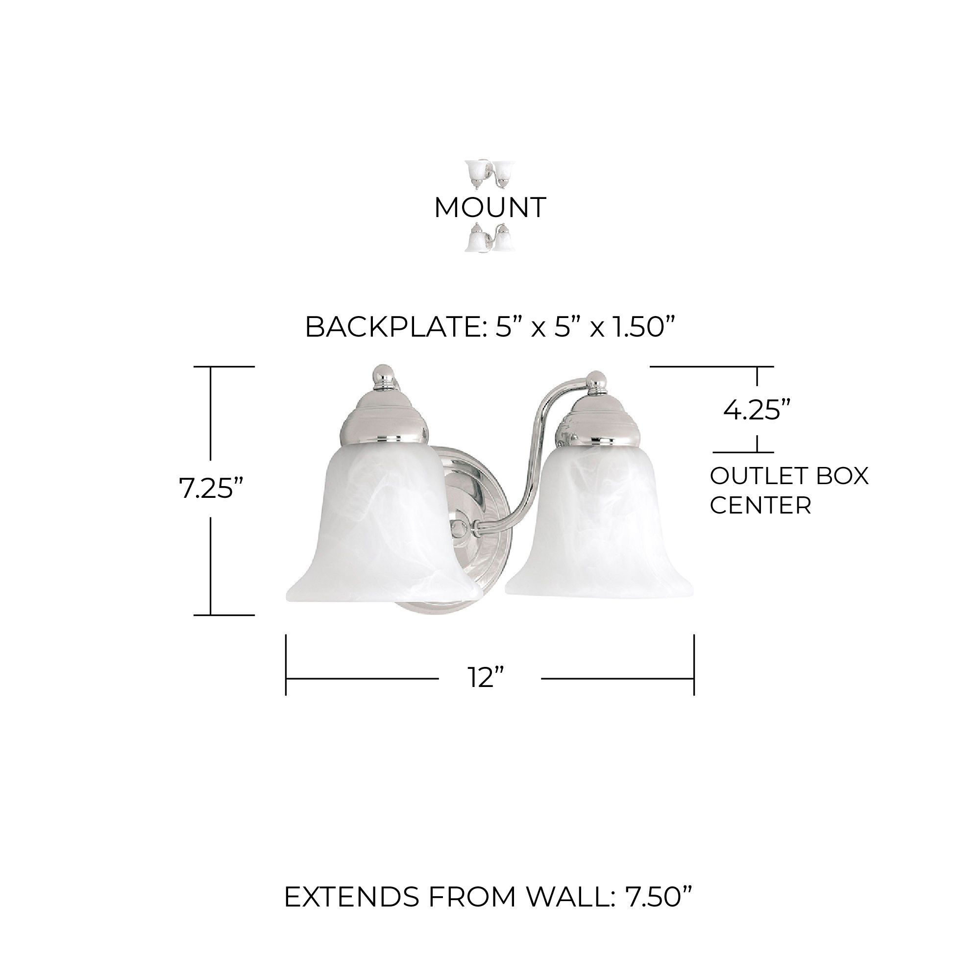 Image 2 Capital Lighting Brady 2 Light Vanity Chrome more views