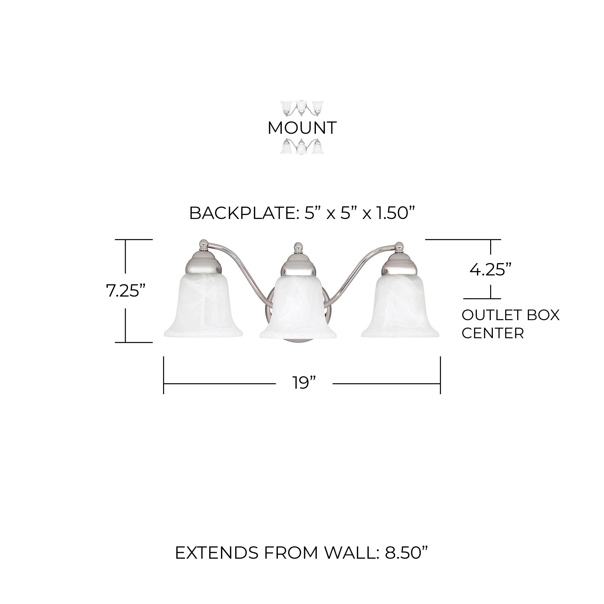 Image 2 Capital Lighting Brady 3 Light Vanity 19" Chrome more views