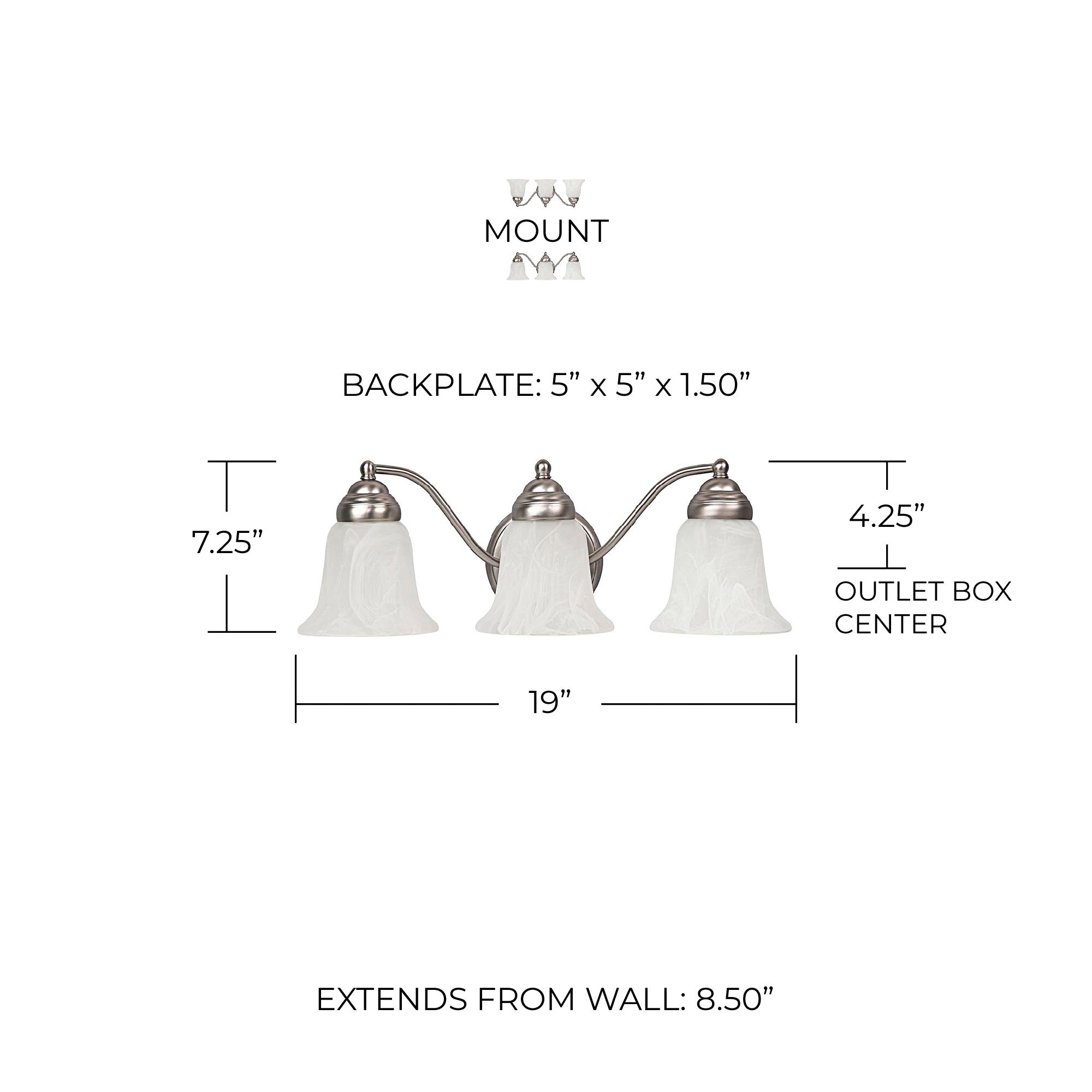 Image 2 Capital Lighting Brady 3 Light Vanity 19" Matte Nickel more views