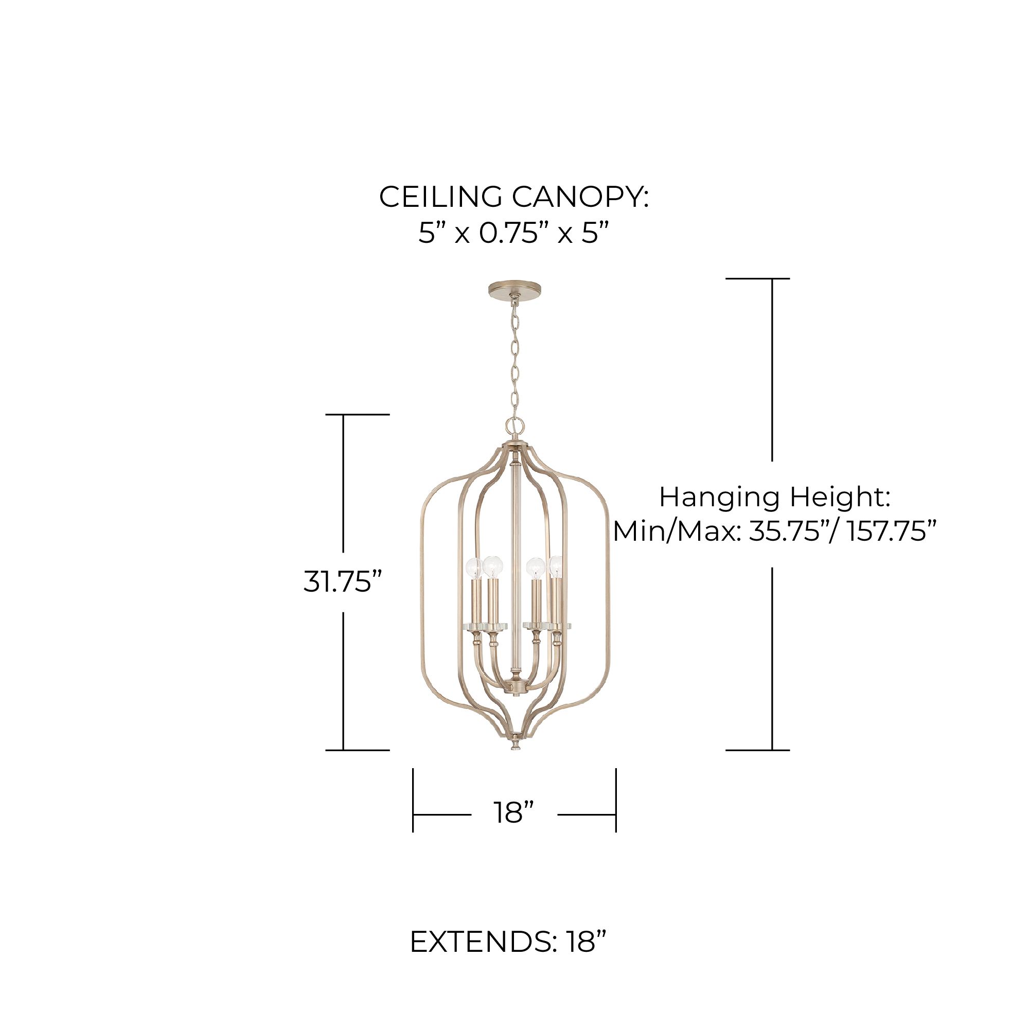 Image 5 Capital Lighting Breigh 4 Light Foyer Brushed Champagne more views
