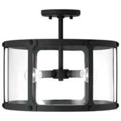 Capital Lighting Brennen 3 Light Semi-Flush Black Iron