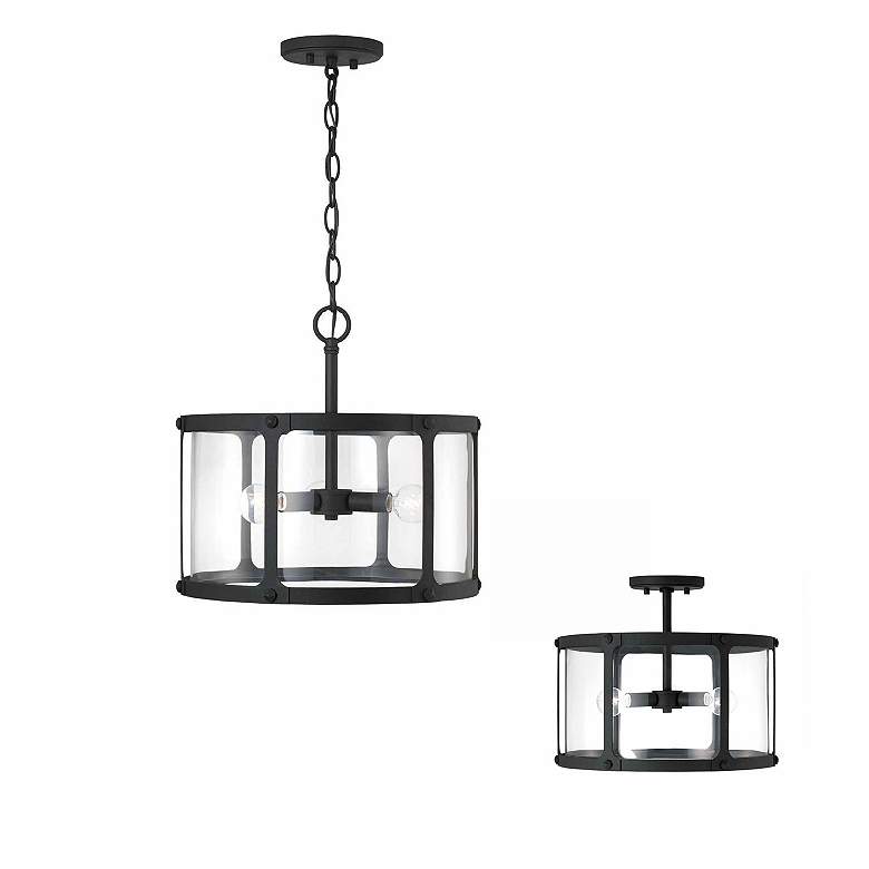 Image 6 Capital Lighting Brennen 3 Light Semi-Flush Black Iron more views
