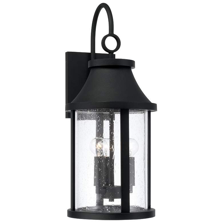 Image 1 Capital Lighting Bridger 3 Light Outdoor Wall Lantern 9.75" Black