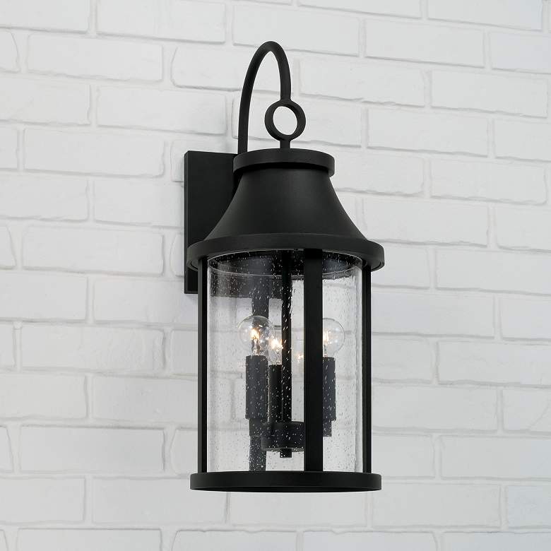 Image 1 Capital Lighting Bridger 3 Light Outdoor Wall Lantern 9.75" Black
