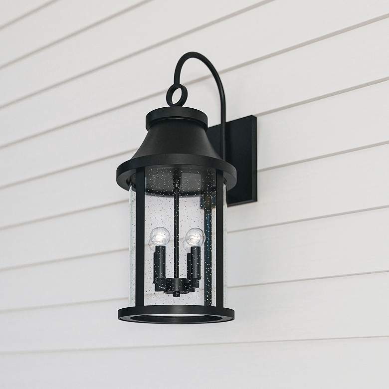 Image 1 Capital Lighting Bridger 4 Light Outdoor Wall Lantern 11.5" Black