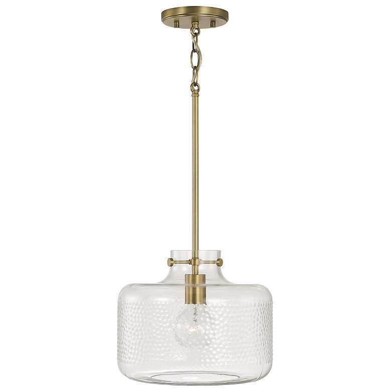 Image 2 Capital Lighting Brighton 1 Light Pendant Aged Brass