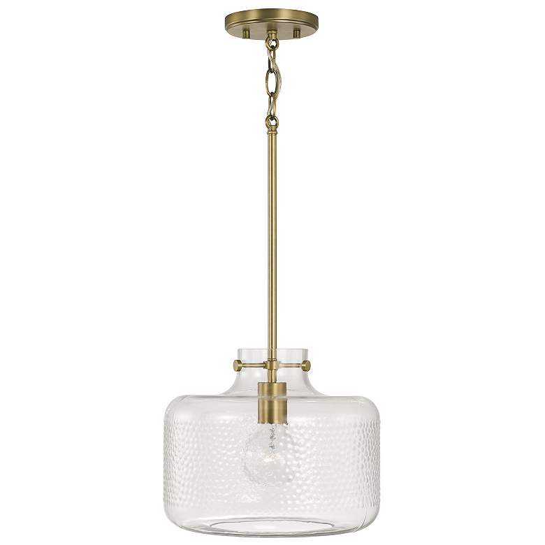 Image 1 Capital Lighting Brighton 1 Light Pendant Aged Brass