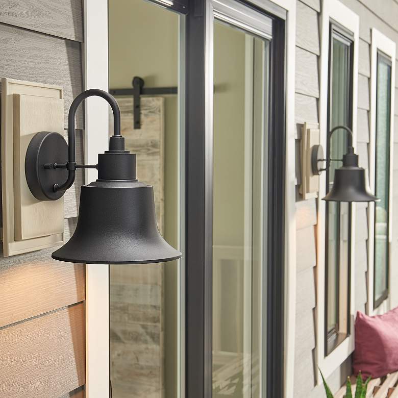 Image 4 Capital Lighting Brock 1 Light Outdoor Wall-Lantern Black more views