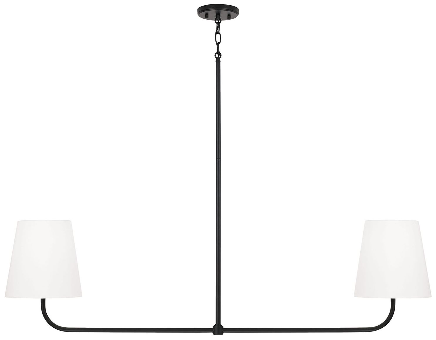 Image 2 Capital Lighting Brody 2 Light Linear Chandelier 50" Matte Black