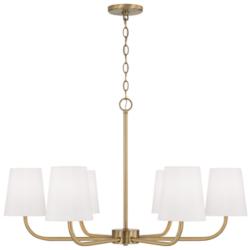 Capital Lighting Brody 34 1/2" Wide Aged Brass 6-Light Chandelier