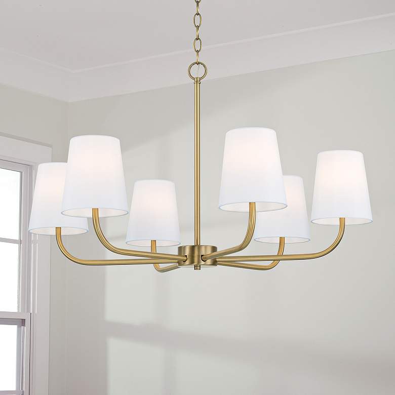 Image 1 Capital Lighting Brody 34 1/2" Wide Aged Brass 6-Light Chandelier