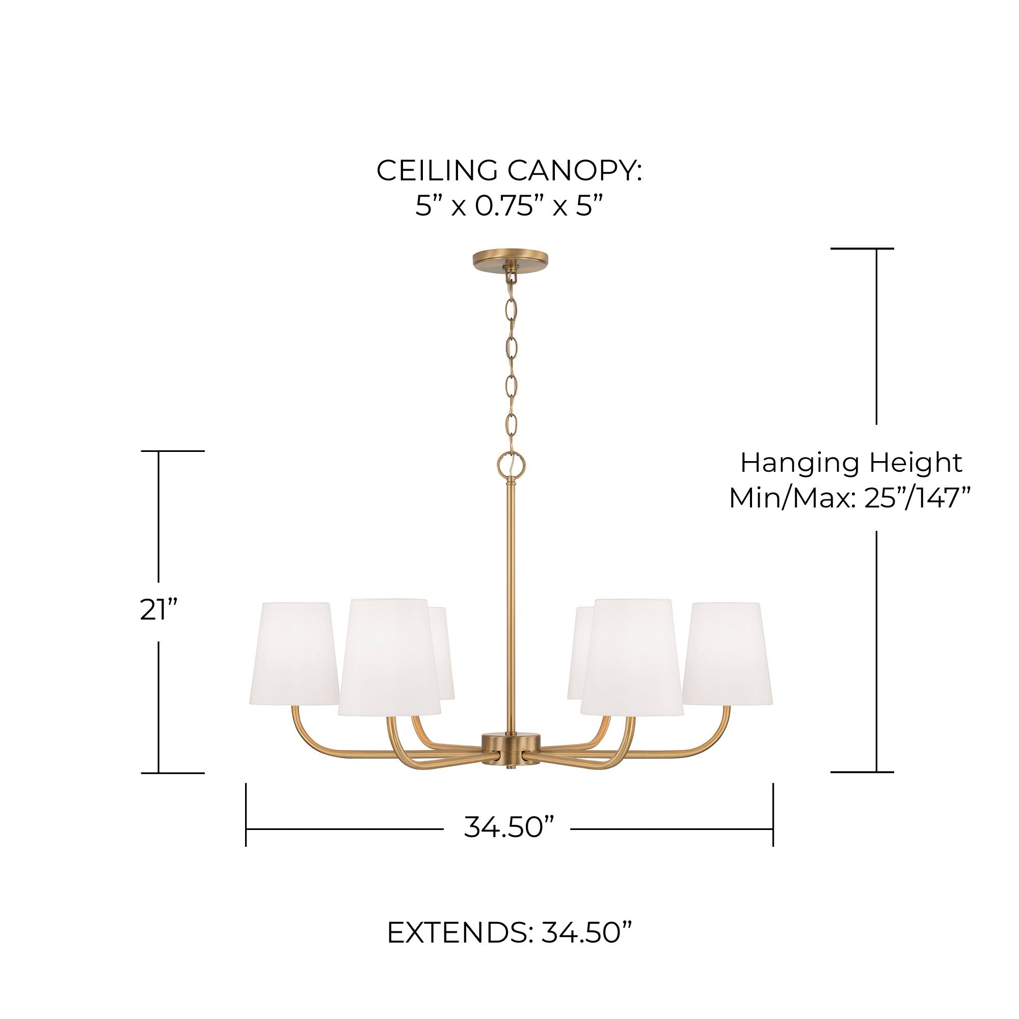 Image 5 Capital Lighting Brody 34 1/2" Wide Aged Brass 6-Light Chandelier more views