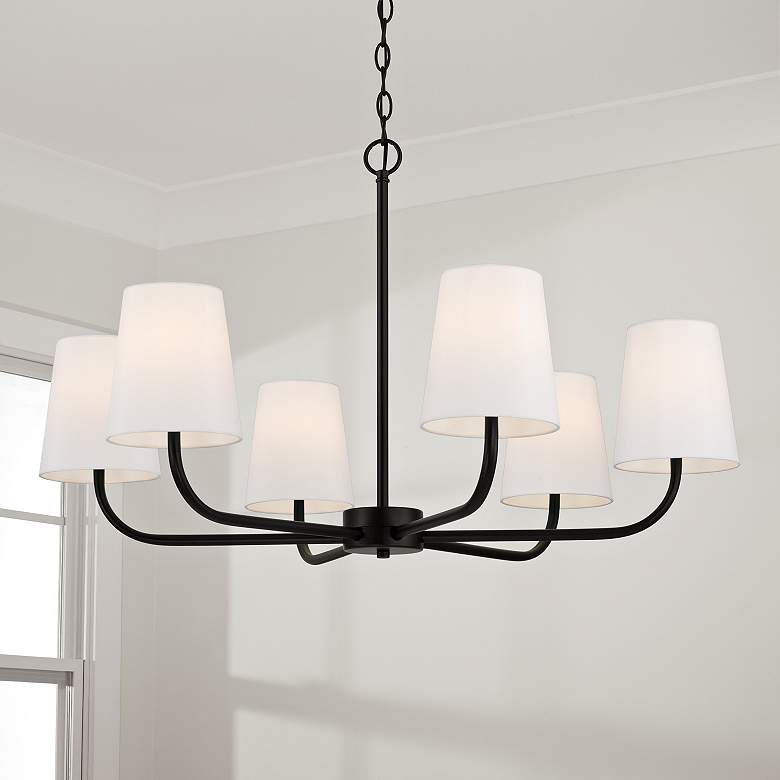 Image 1 Capital Lighting Brody 34 1/2" Wide Matte Black 6-Light Chandelier