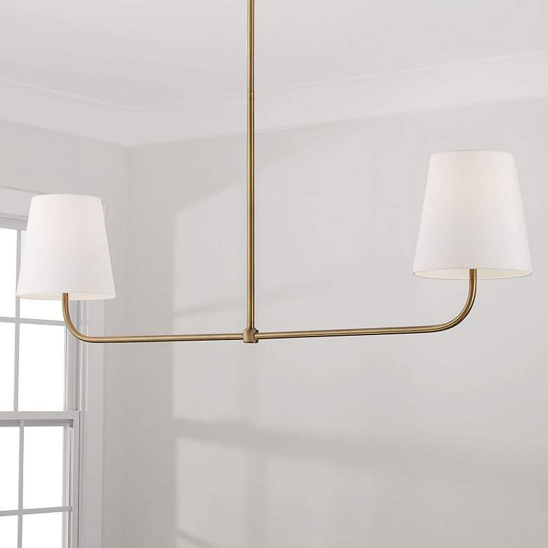 Image 1 Capital Lighting Brody 50" Wide Aged Brass Kitchen Island Light