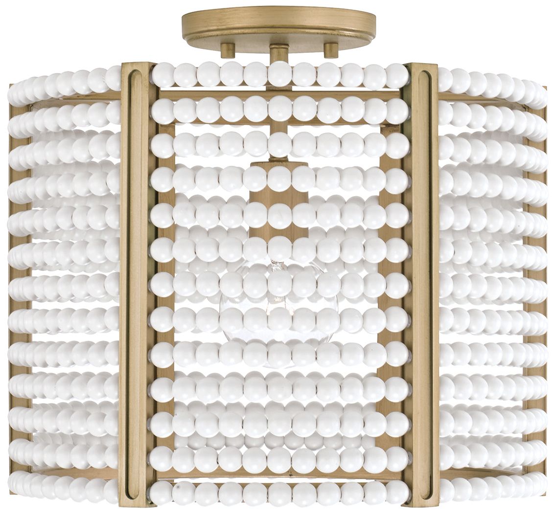 Image 2 Capital Lighting Brynn 1 Light Semi Flush 14.25" Aged Brass Painted