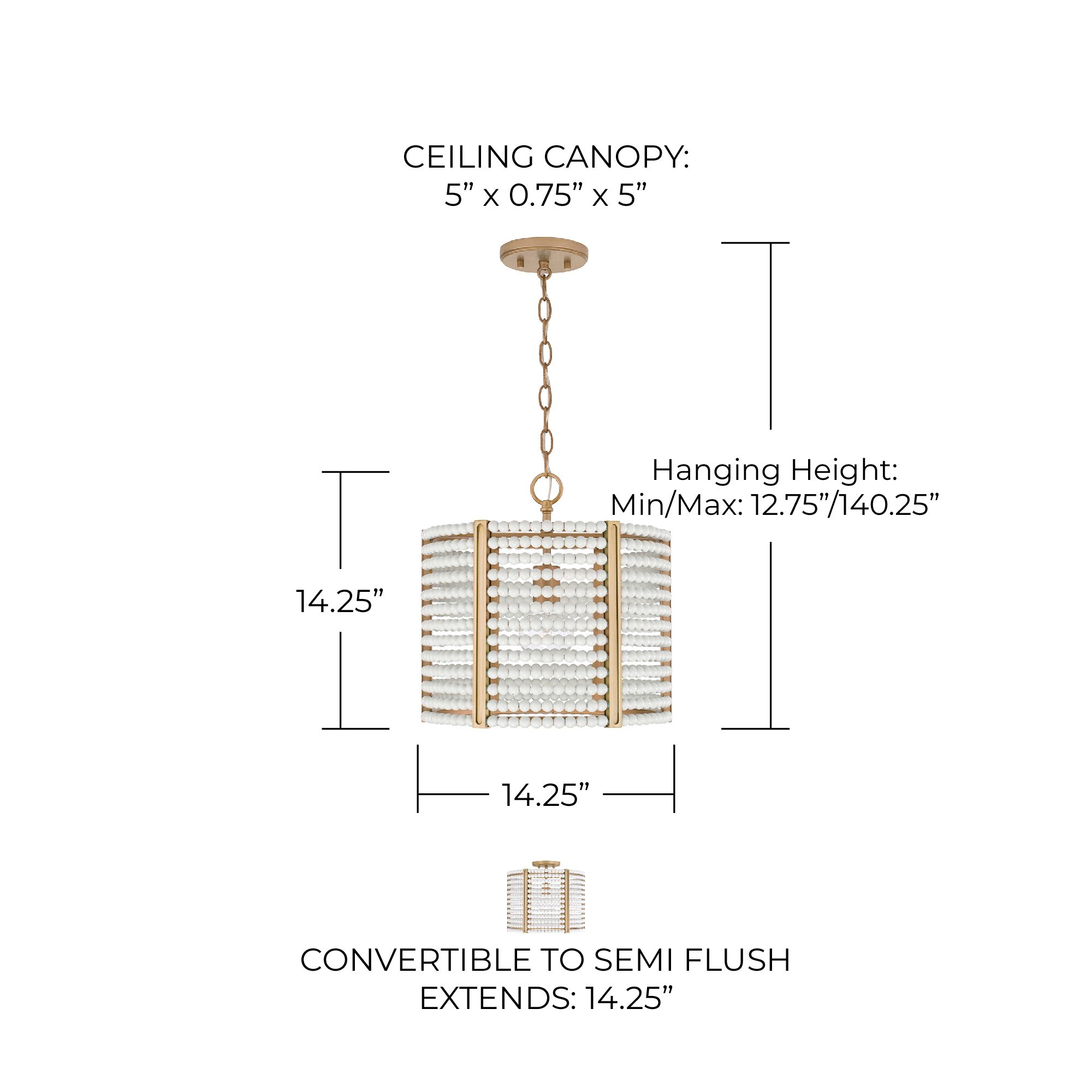Image 7 Capital Lighting Brynn 1 Light Semi Flush 14.25" Aged Brass Painted more views