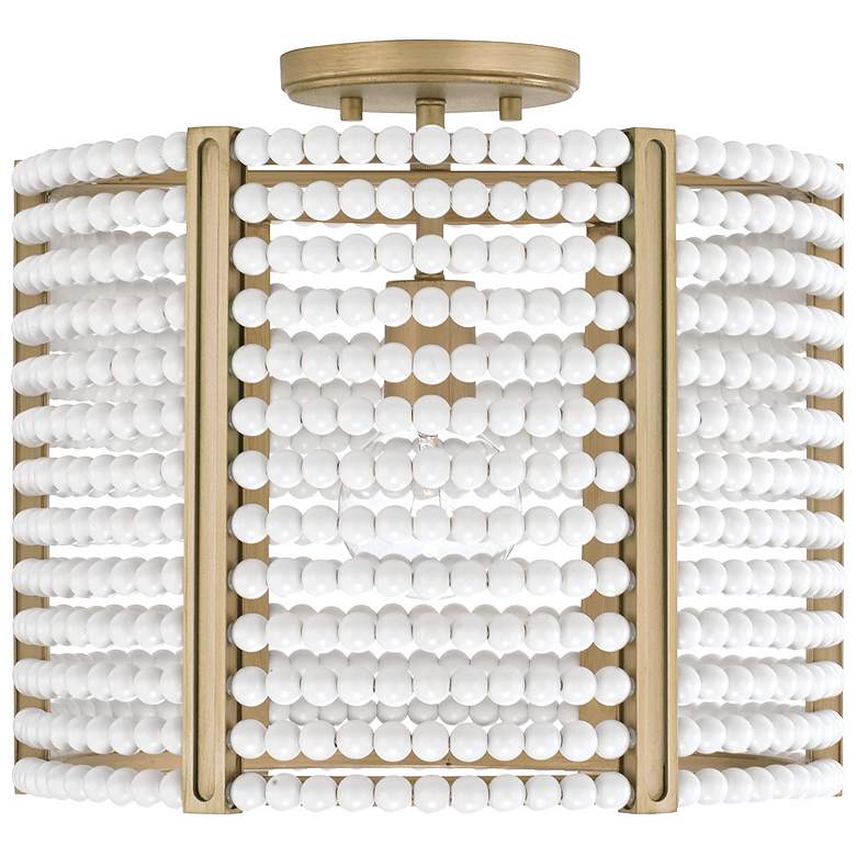 Image 2 Capital Lighting Brynn 1 Light Semi-Flush Aged Brass Painted