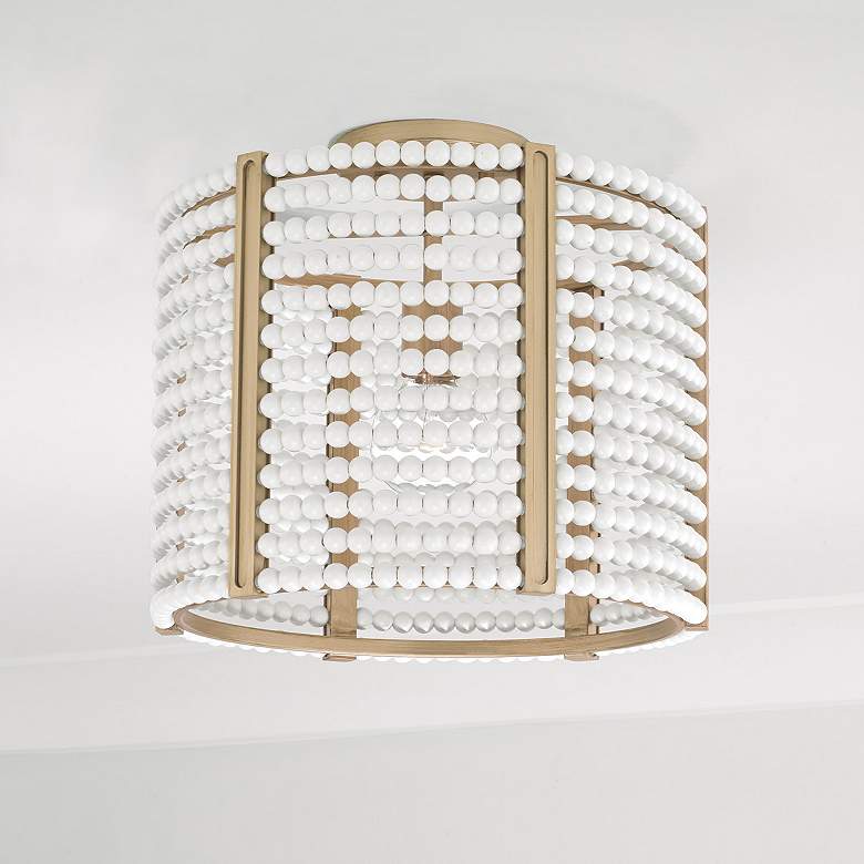 Image 1 Capital Lighting Brynn 1 Light Semi-Flush Aged Brass Painted