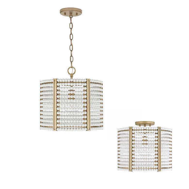 Image 6 Capital Lighting Brynn 1 Light Semi-Flush Aged Brass Painted more views