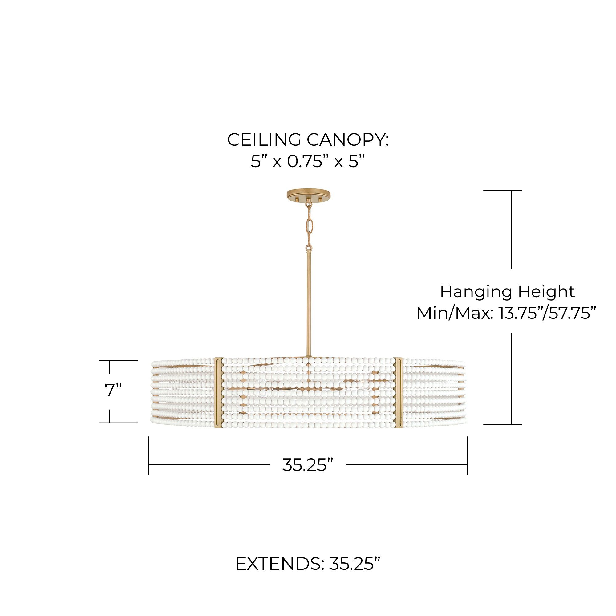 Image 5 Capital Lighting Brynn 6 Light Chandelier 35.25" Aged Brass Painted more views