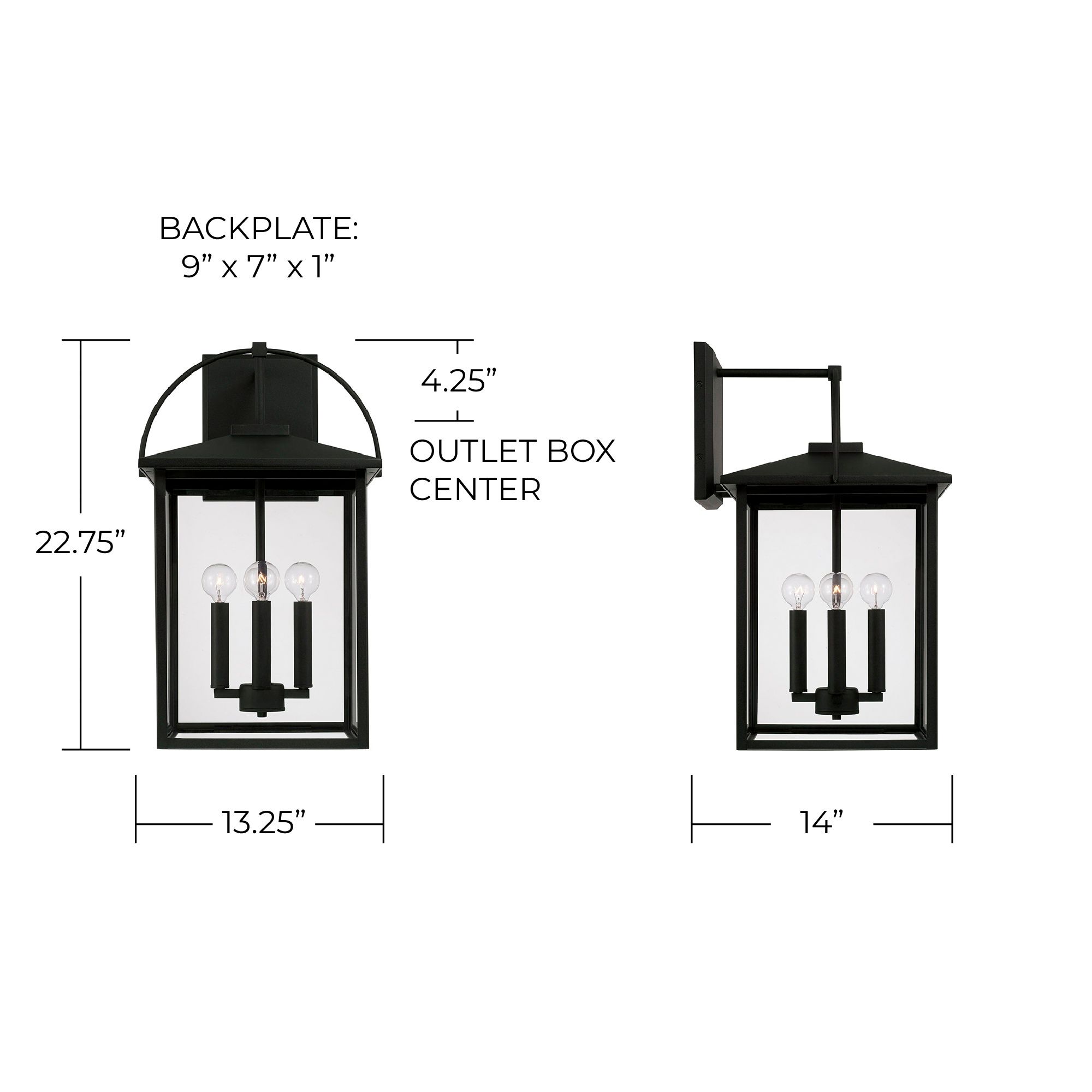 Image 7 Capital Lighting Bryson 4 Light Outdoor Hanging-Lantern Black more views