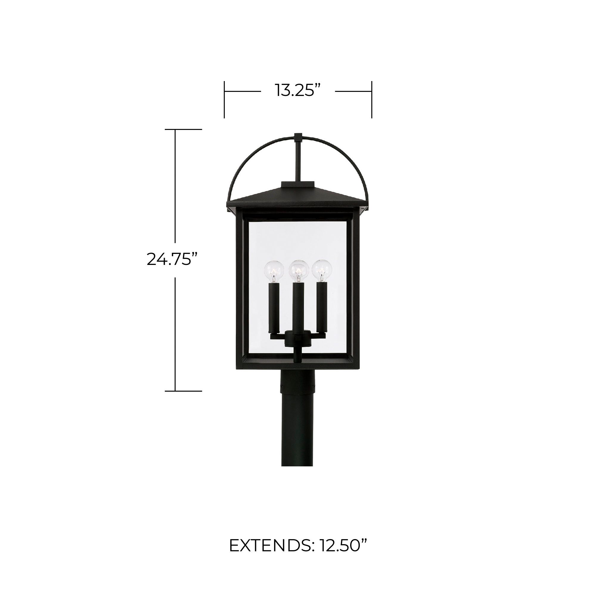 Image 5 Capital Lighting Bryson 4 Light Outdoor Post-Lantern Black more views