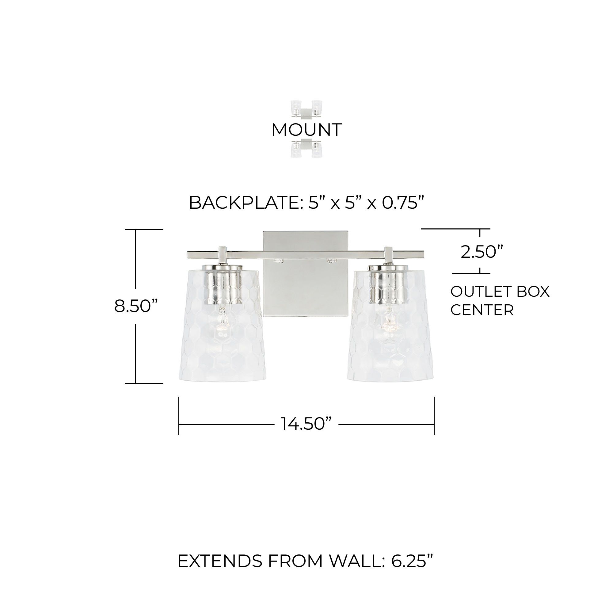 Image 5 Capital Lighting Burke 2 Light Vanity Polished Nickel more views