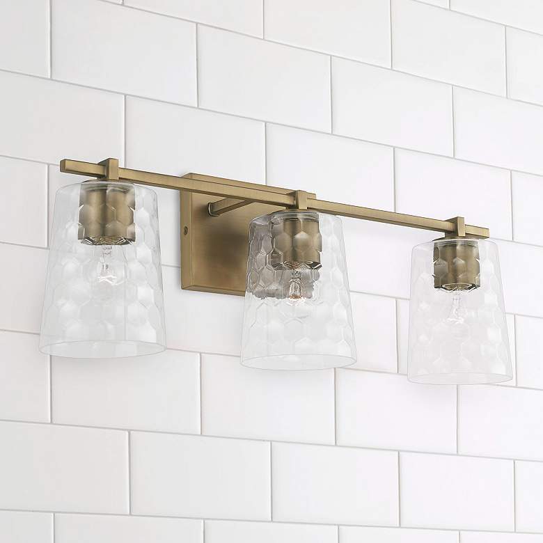 Image 1 Capital Lighting Burke 3 Light Vanity Aged Brass