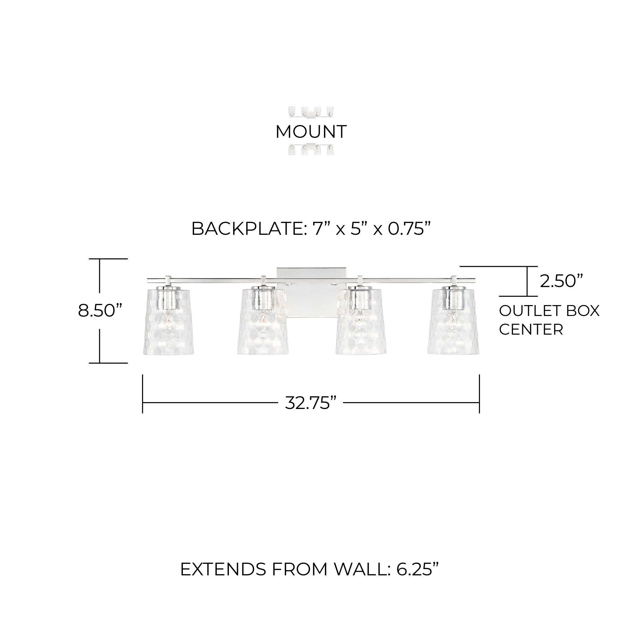 Image 5 Capital Lighting Burke 4 Light Vanity 32.75" Polished Nickel more views