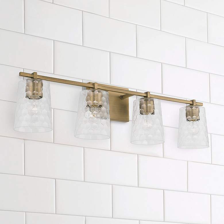 Image 1 Capital Lighting Burke 4 Light Vanity Aged Brass