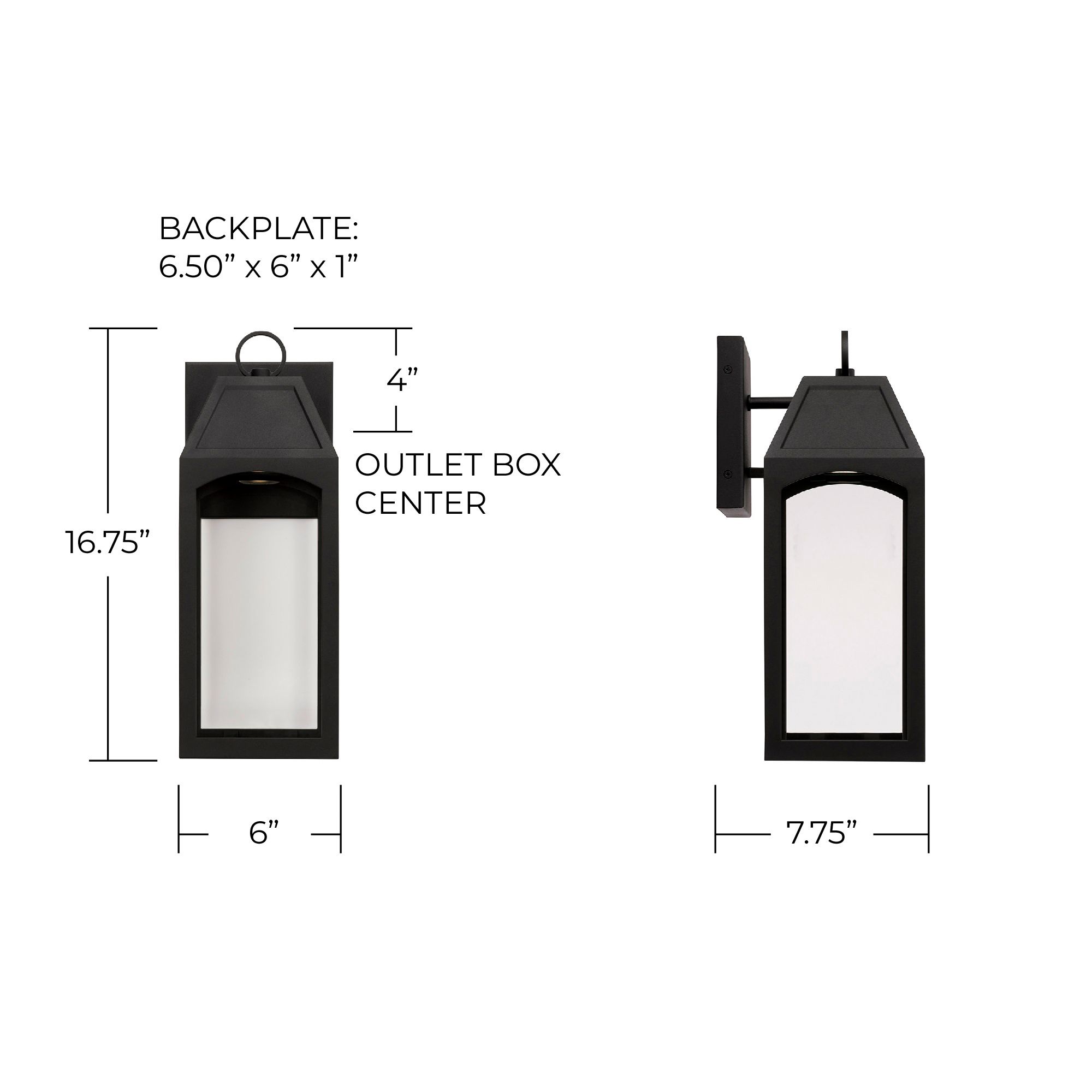 Image 7 Capital Lighting Burton 1 Light Outdoor LED Wall lantern 6" Black more views