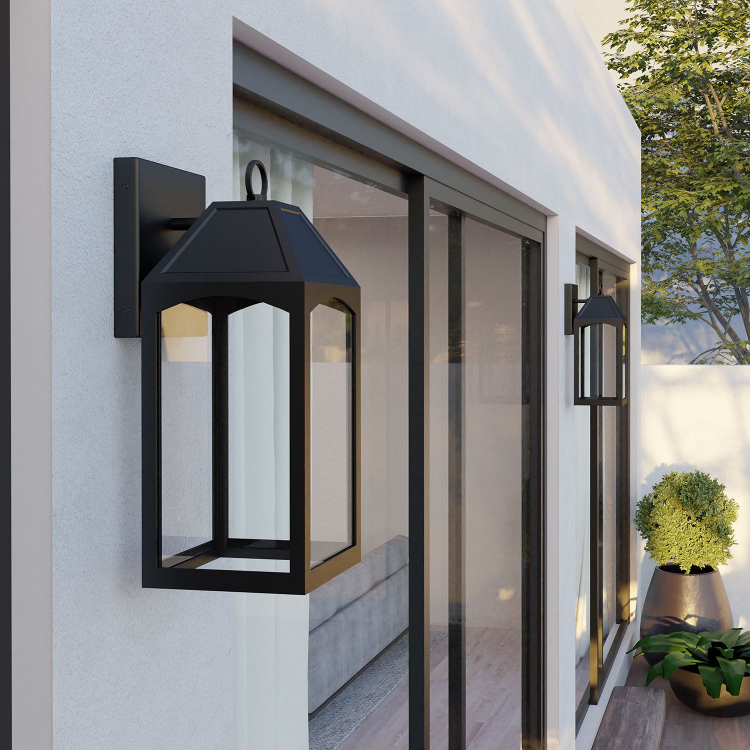 Image 7 Capital Lighting Burton 1 Light Outdoor LED Wall lantern 7.75" Black more views