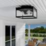 3_Capital Lighting Burton 3 Light Outdoor Flush mount 14" Black more views