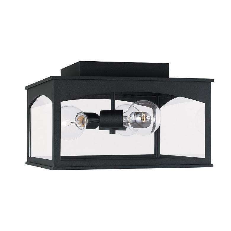 Image 5 Capital Lighting Burton 3 Light Outdoor Flush mount 14" Black more views