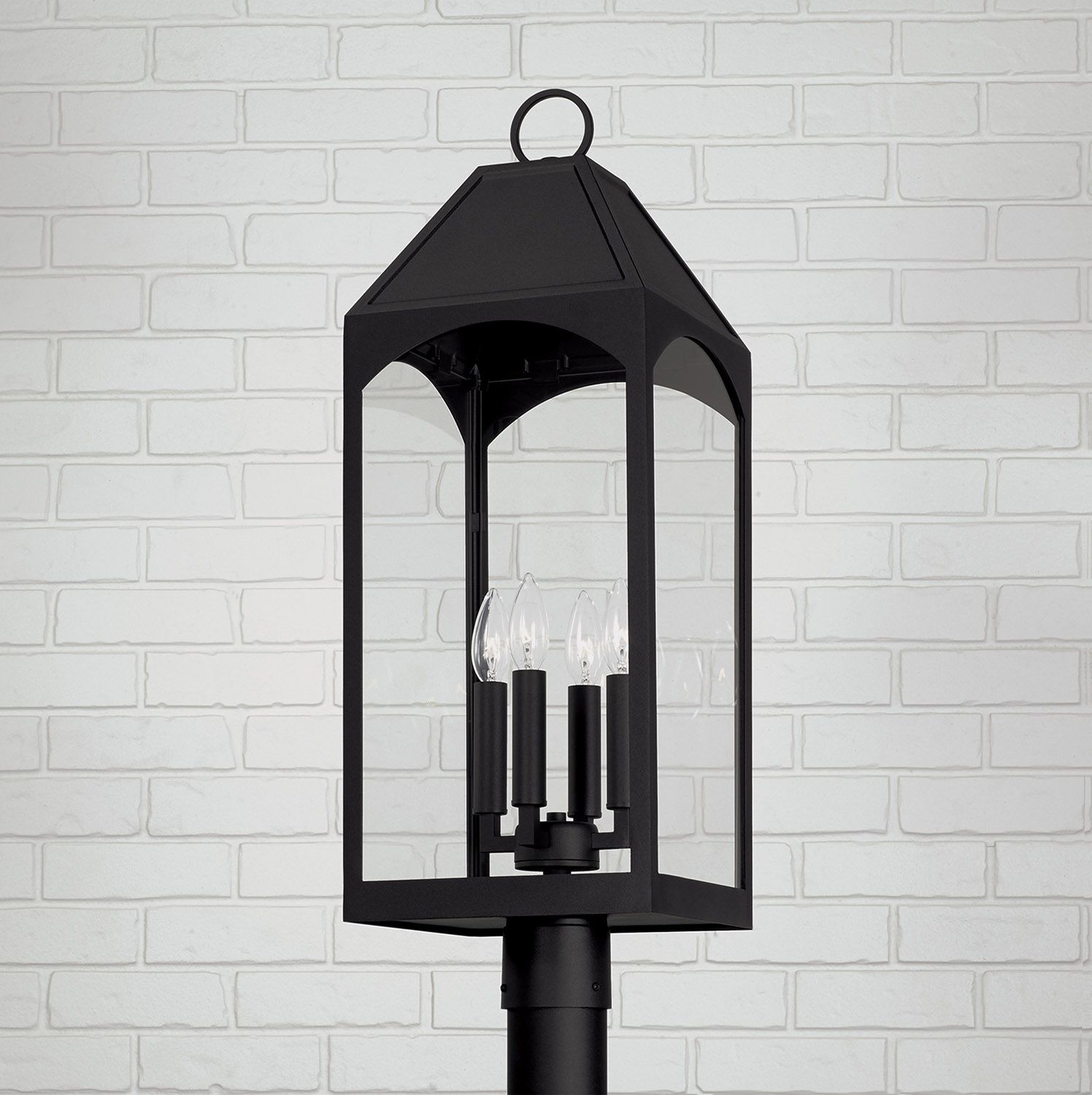 Image 5 Capital Lighting Burton 4 Light Outdoor Post lantern 9.75" Black more views