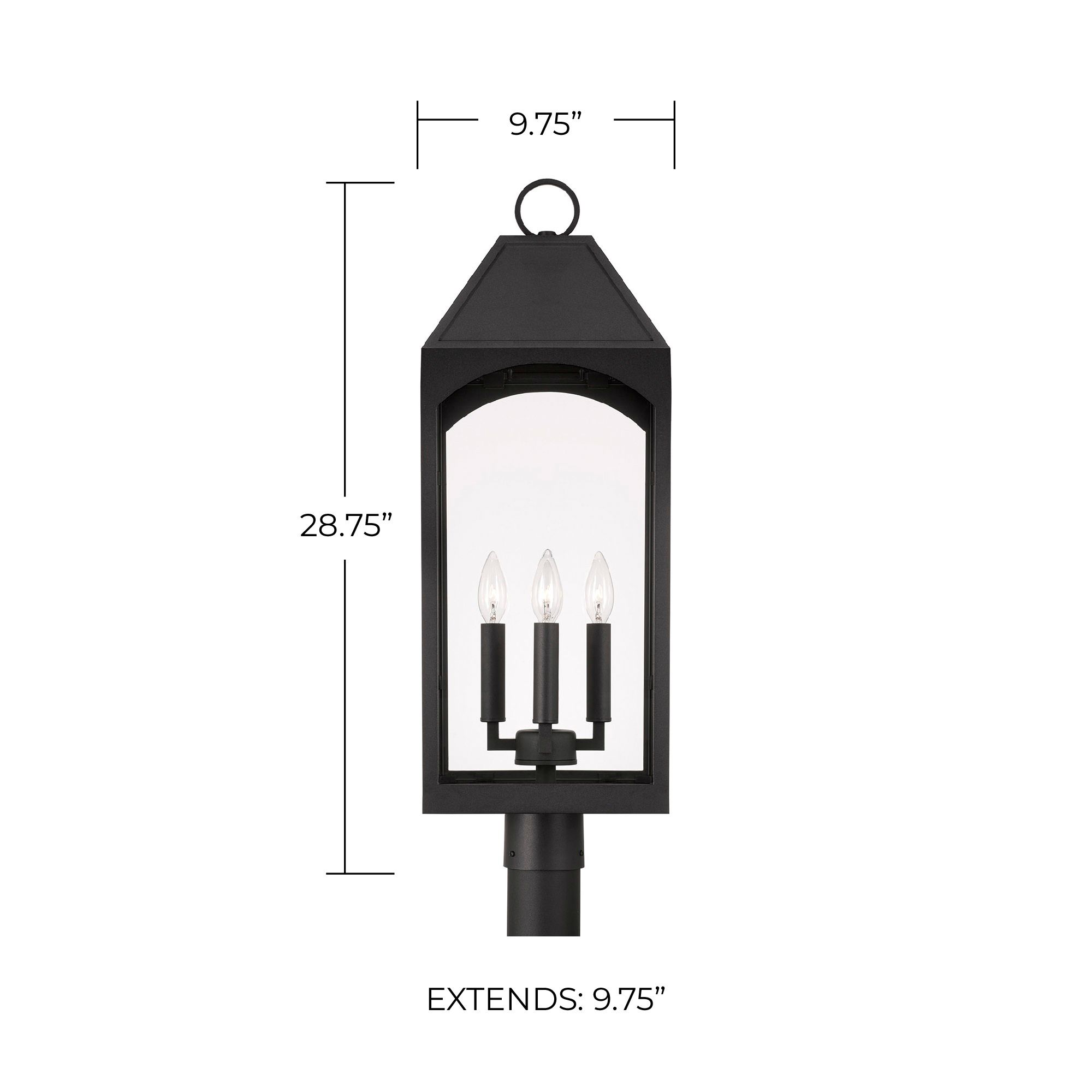 Image 6 Capital Lighting Burton 4 Light Outdoor Post lantern 9.75" Black more views