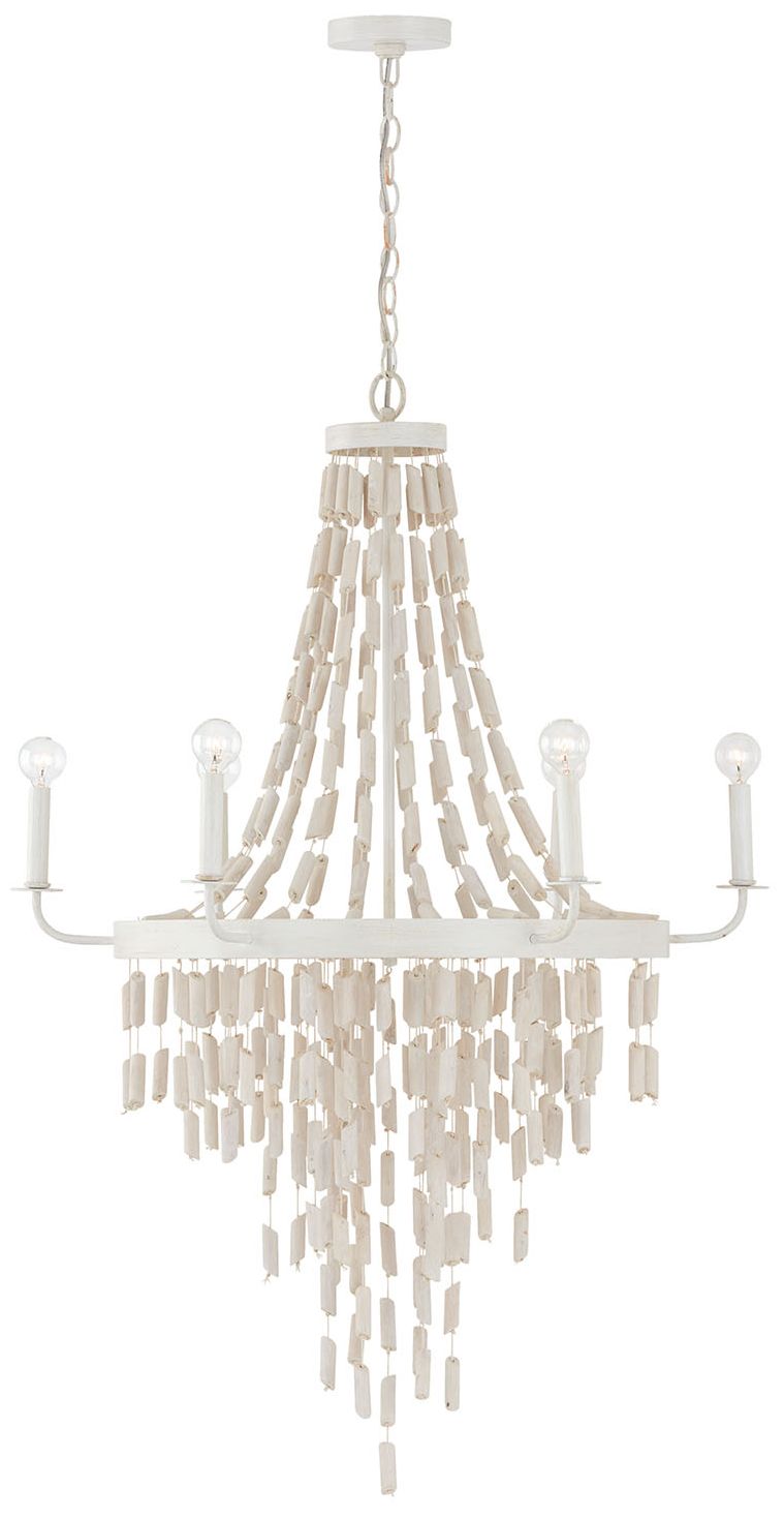 Image 2 Capital Lighting Carissa 6 Light Chandelier 31" Organic White