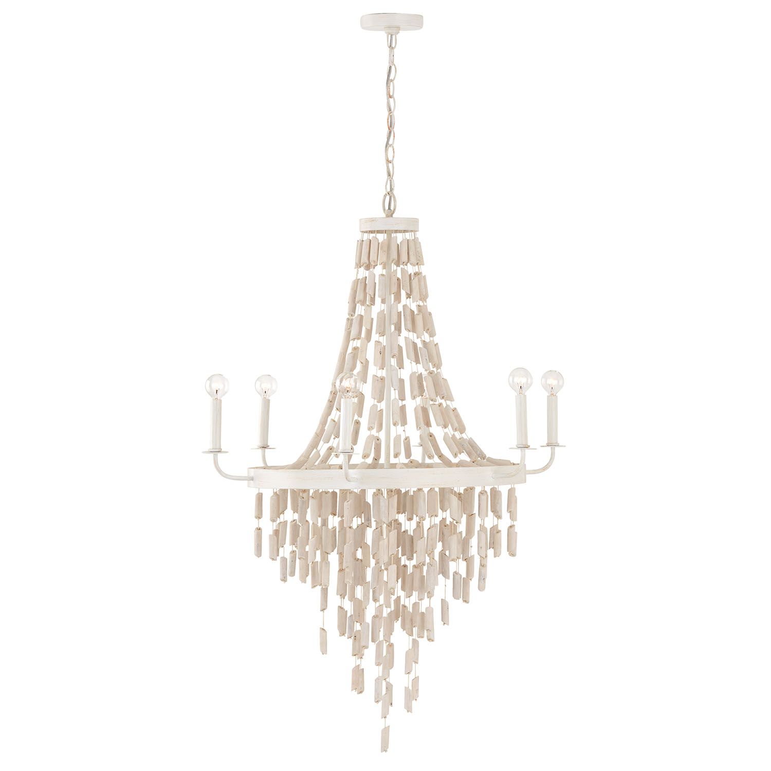 Image 5 Capital Lighting Carissa 6 Light Chandelier 31" Organic White more views