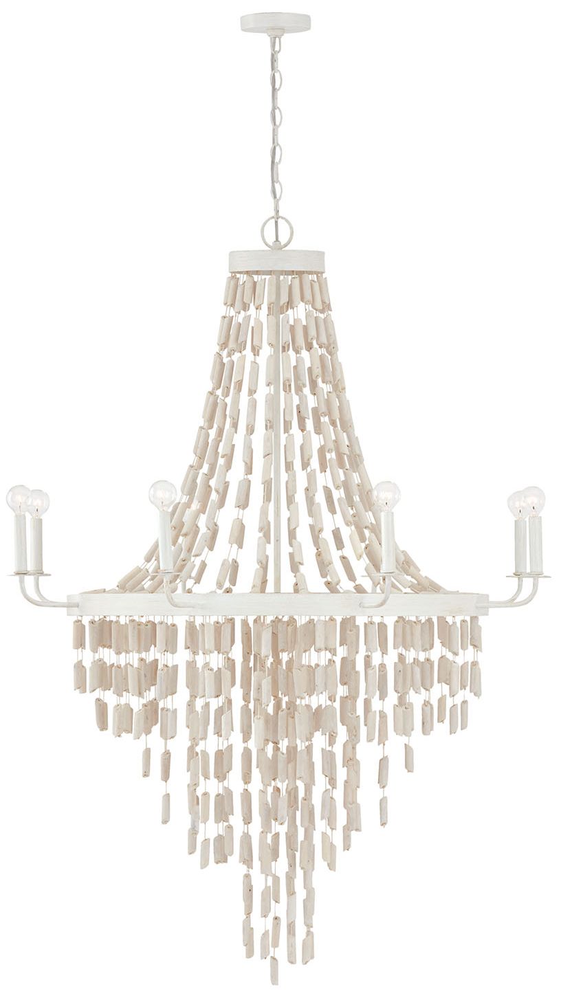 Capital Lighting Carissa 8 Light Chandelier 40.5" Organic White