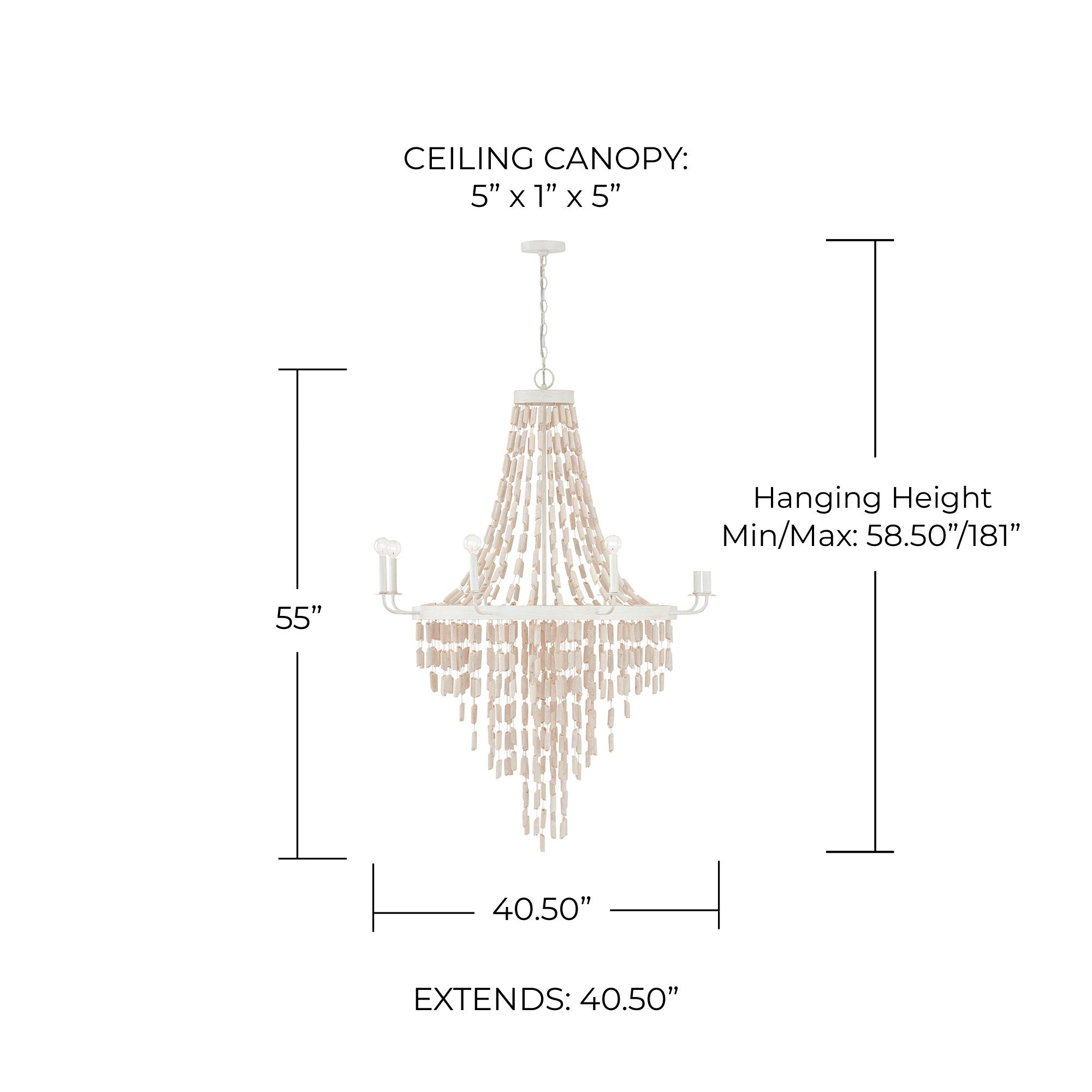 Image 7 Capital Lighting Carissa 8 Light Chandelier 40.5" Organic White more views