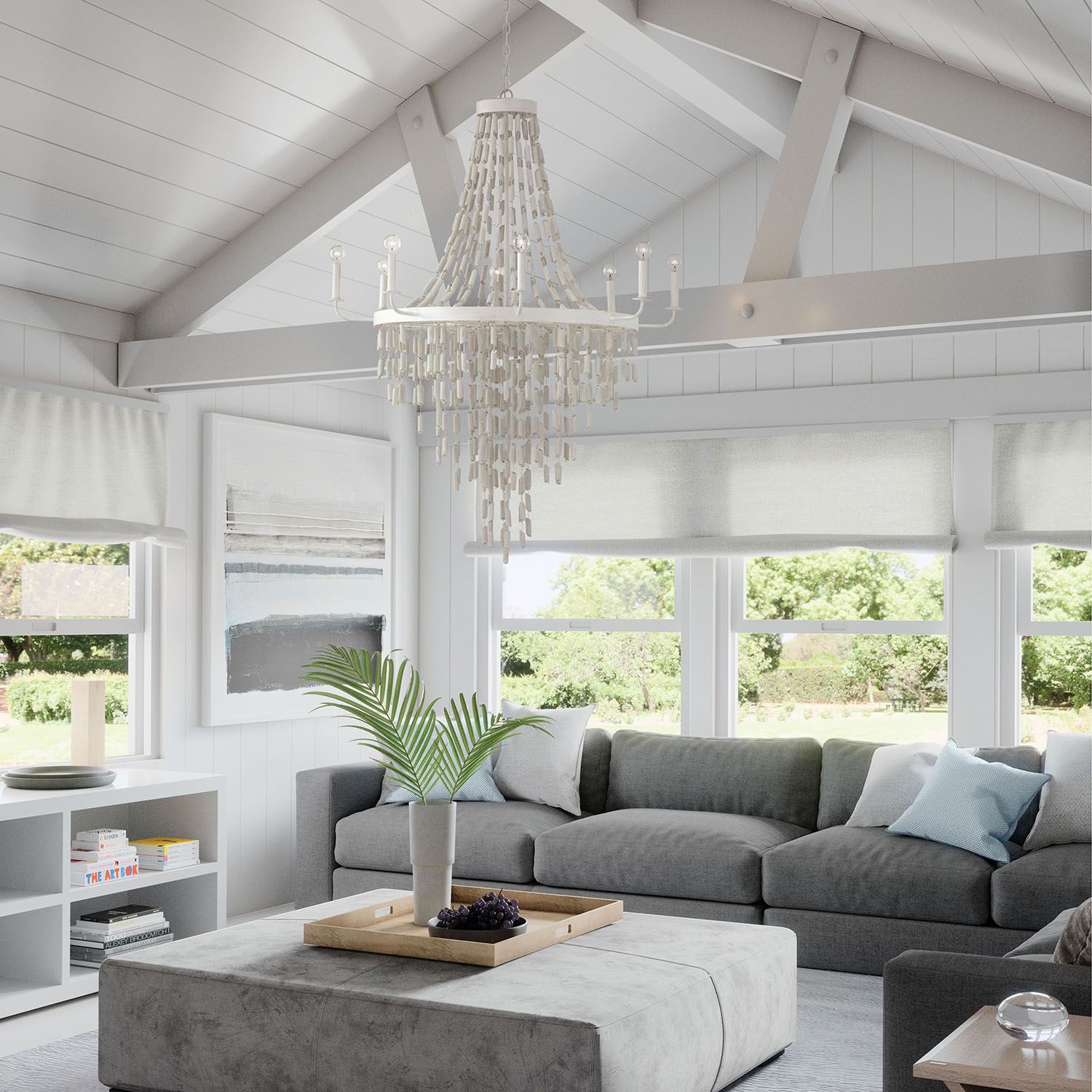 Capital Lighting Carissa 8 Light Chandelier 40.5" Organic White