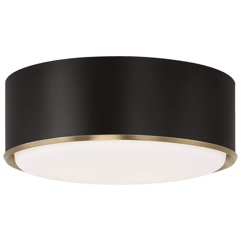 Image 2 Capital Lighting Carlton 3 Light Flush 15.5" Matte Brass and Black