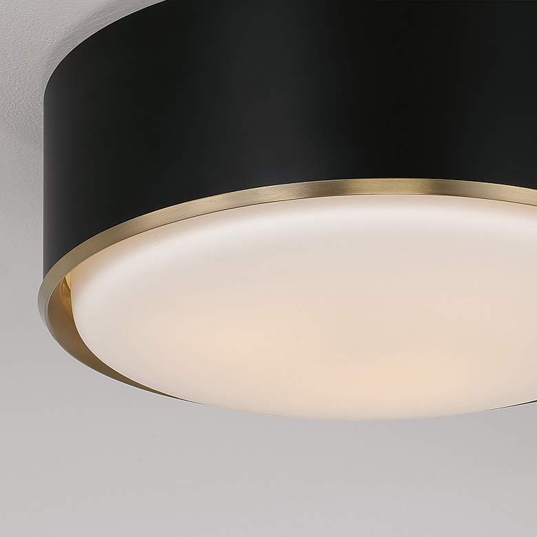 Image 4 Capital Lighting Carlton 3 Light Flush 15.5" Matte Brass and Black more views